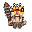 A pixel art character that looks like a king